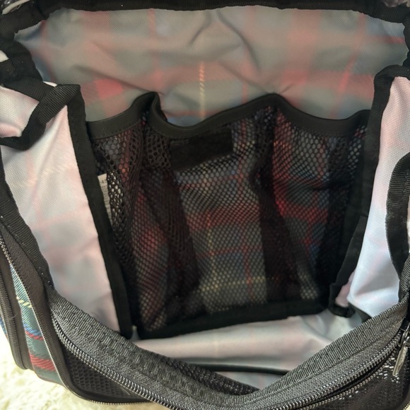 L.L. Bean Multicolor Plaid Travel Hanging Toiletry Bag - Picture 3 of 4